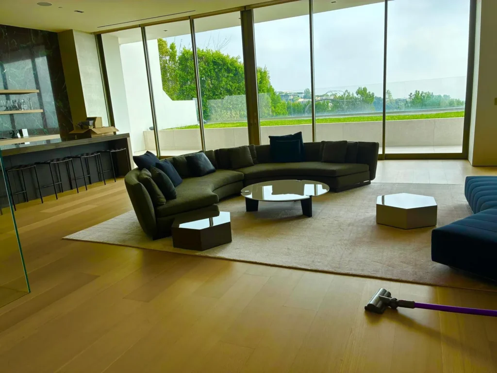 Luxury living room cleaned by FJ Luxury Services in Los Angeles