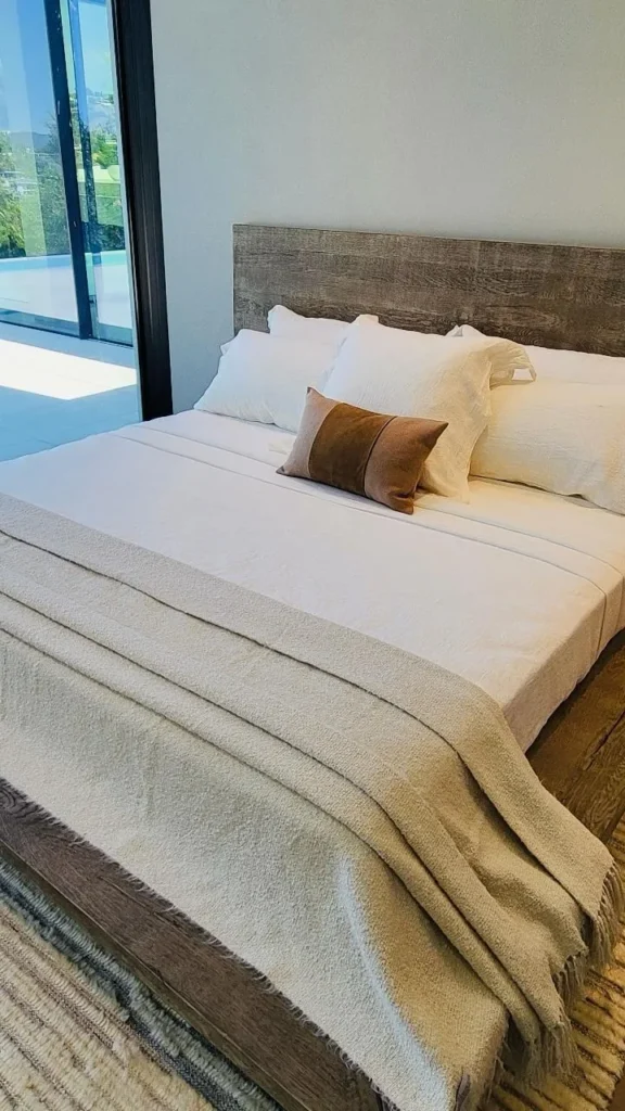 Luxury master bedroom prepared by FJ Luxury Services in Los Angeles