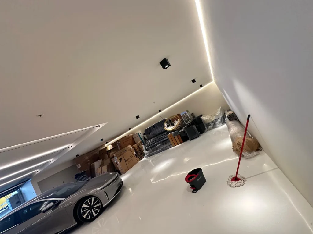 Vacuuming luxury home floors in Los Angeles